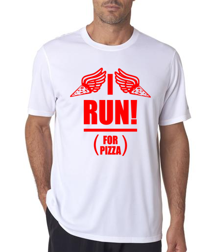 Running - I Run For Pizza - NB Mens White Short Sleeve Shirt
